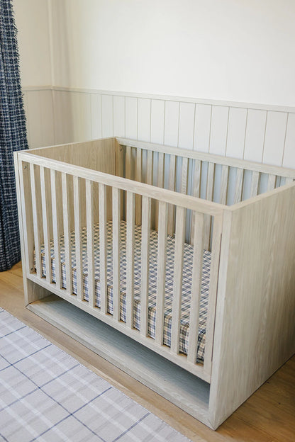 VINTAGE PLAID MUSLIN CRIB SHEET