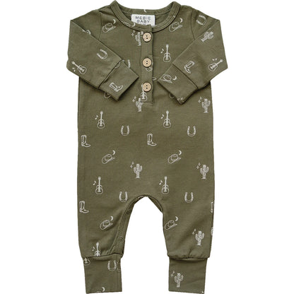 NASHVILLE LONG SLEEVE BUTTON ROMPER