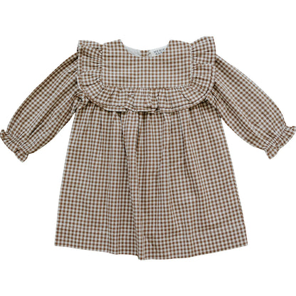 GINGHAM RUFFLE DRESS