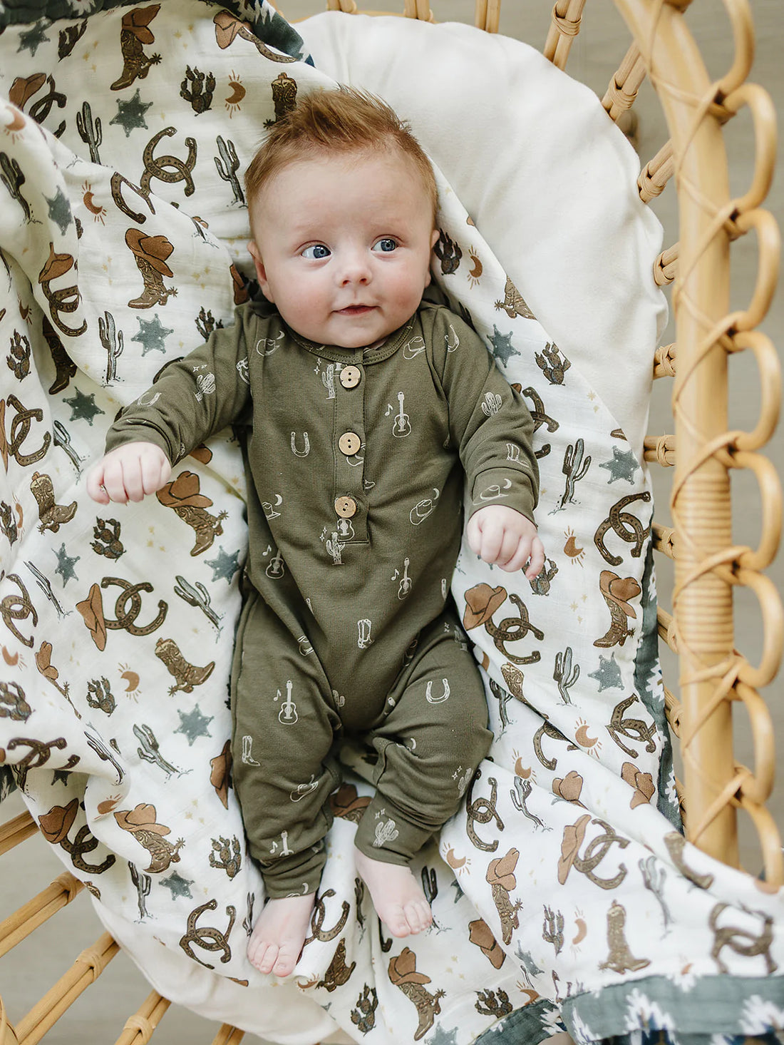NASHVILLE LONG SLEEVE BUTTON ROMPER