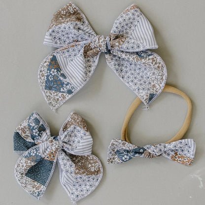 PATCHWORK PRINT HAIR BOWS