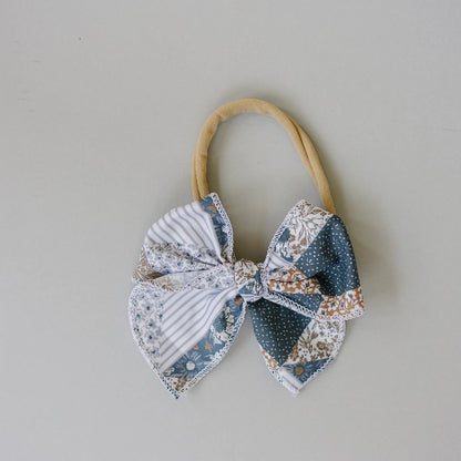 PATCHWORK PRINT HAIR BOWS