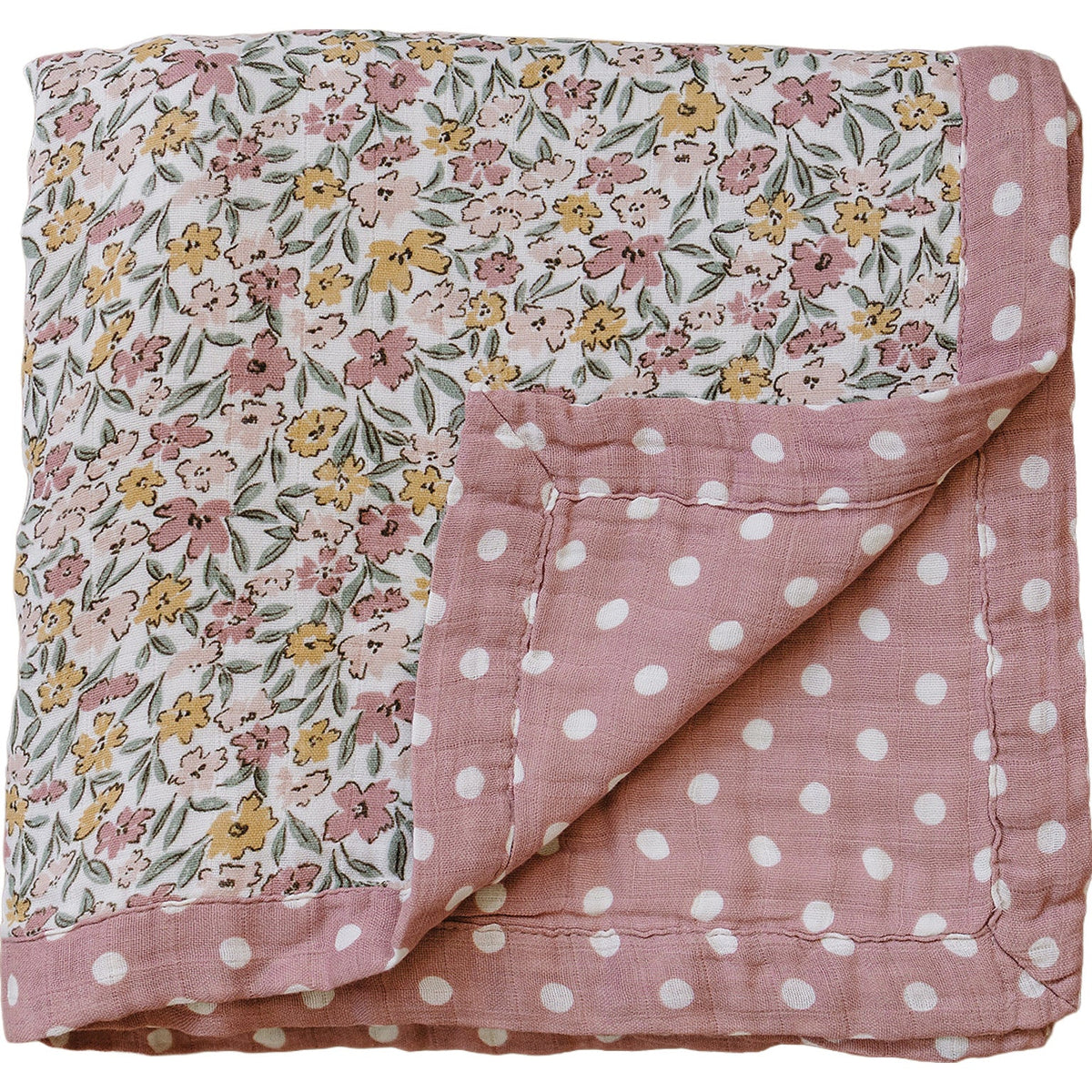 SUNNY PETALS + PINK POLKA DOT QUILT