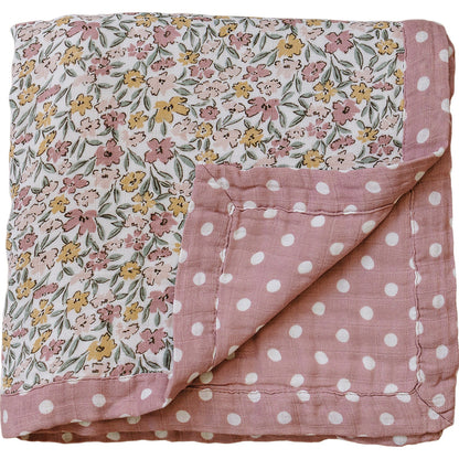 SUNNY PETALS + PINK POLKA DOT QUILT