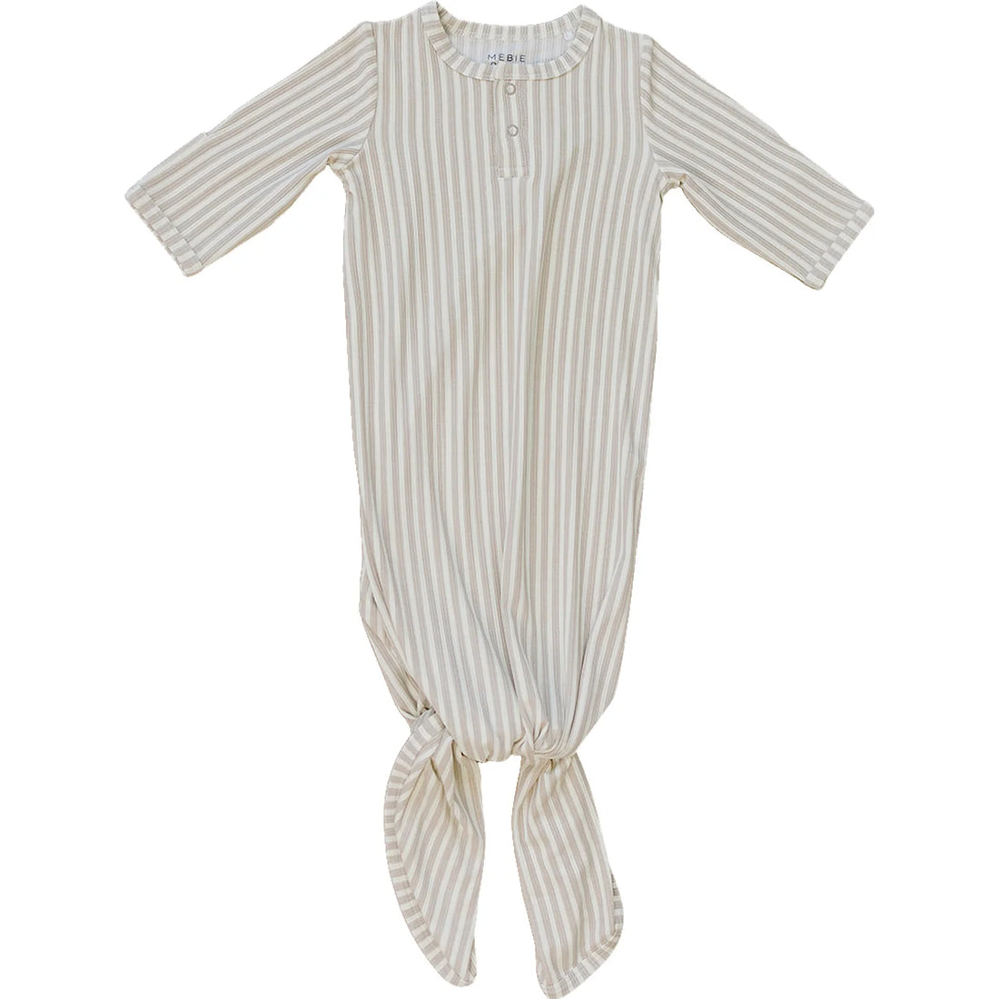 TAUPE STRIPE BAMBOO KNOT GOWN