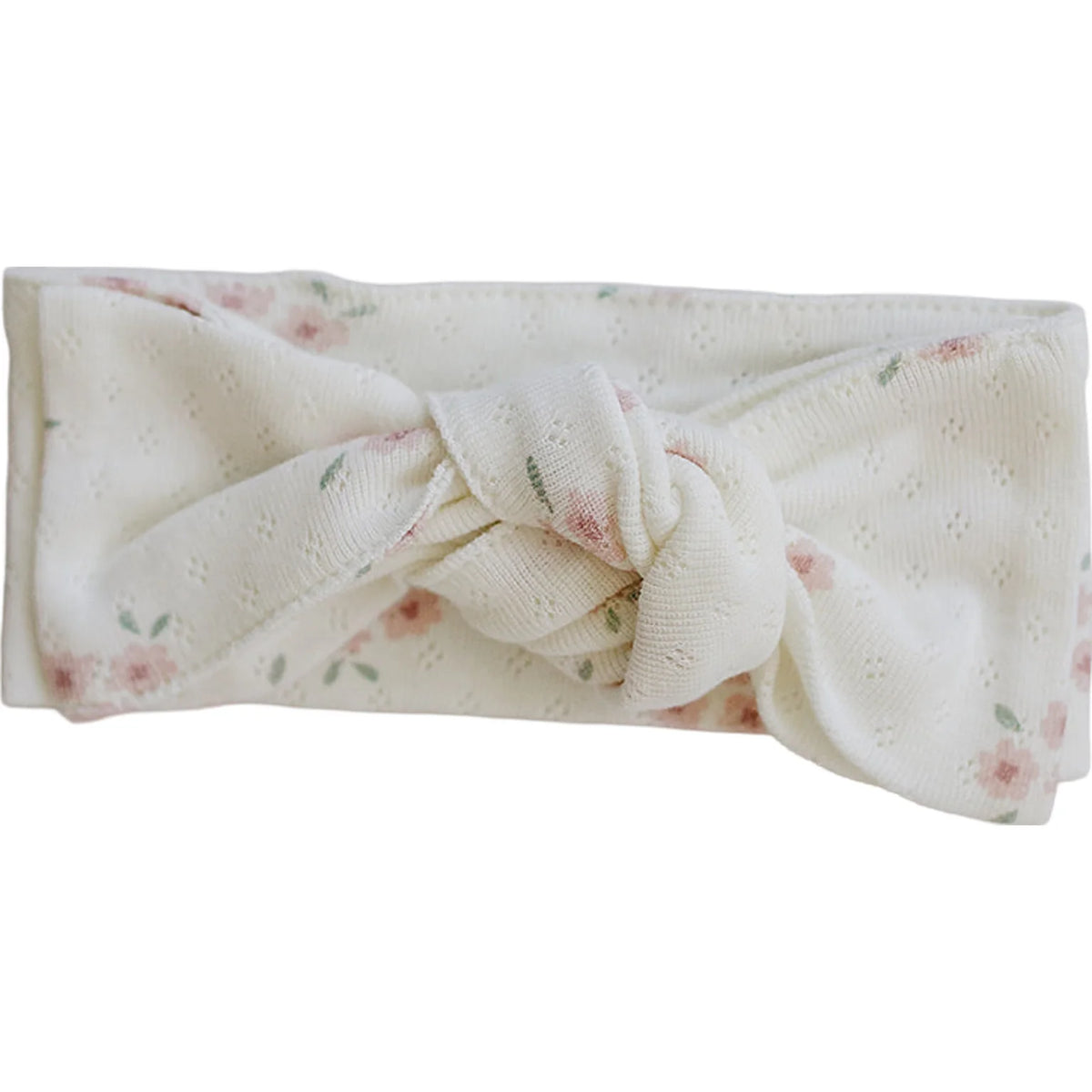 PINK FLORAL POINTELLE HEAD WRAP