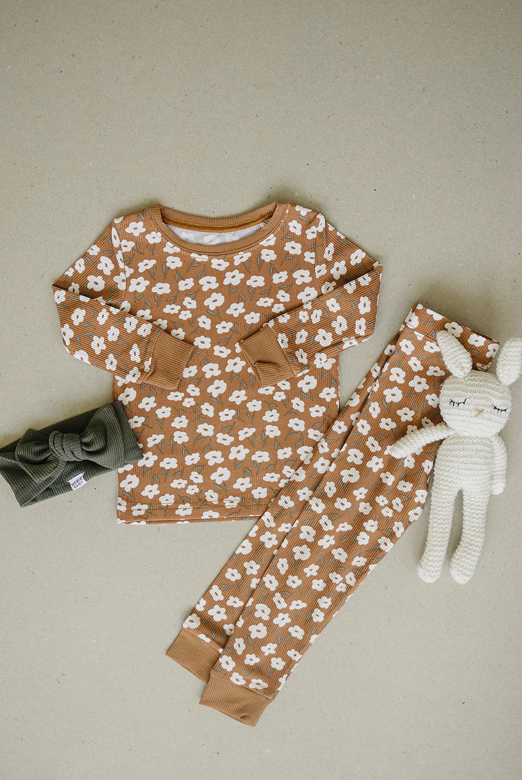 MUSTARD FLORAL BAMBOO COZY SET