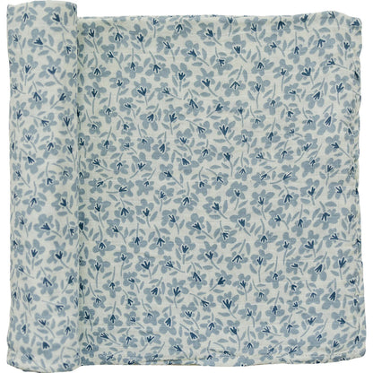 BLUE BLOSSOM MUSLIN SWADDLE BLANKET