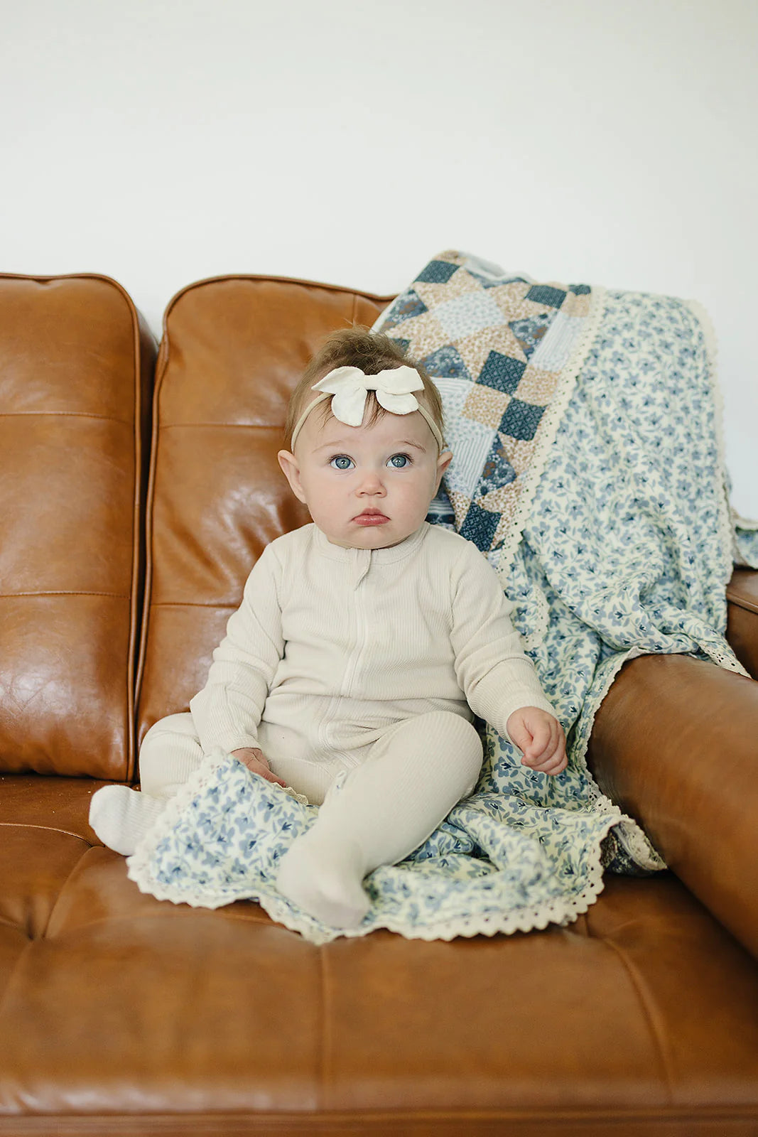 PATCHWORK + BLUE BLOSSOM LACE MUSLIN QUILT