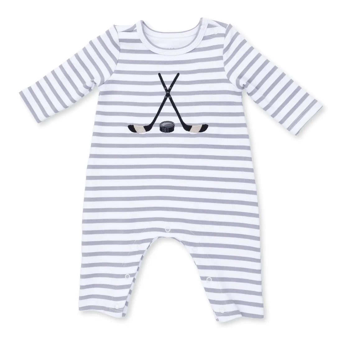LONG SLEEVE SNAP ROMPER - HOCKEY