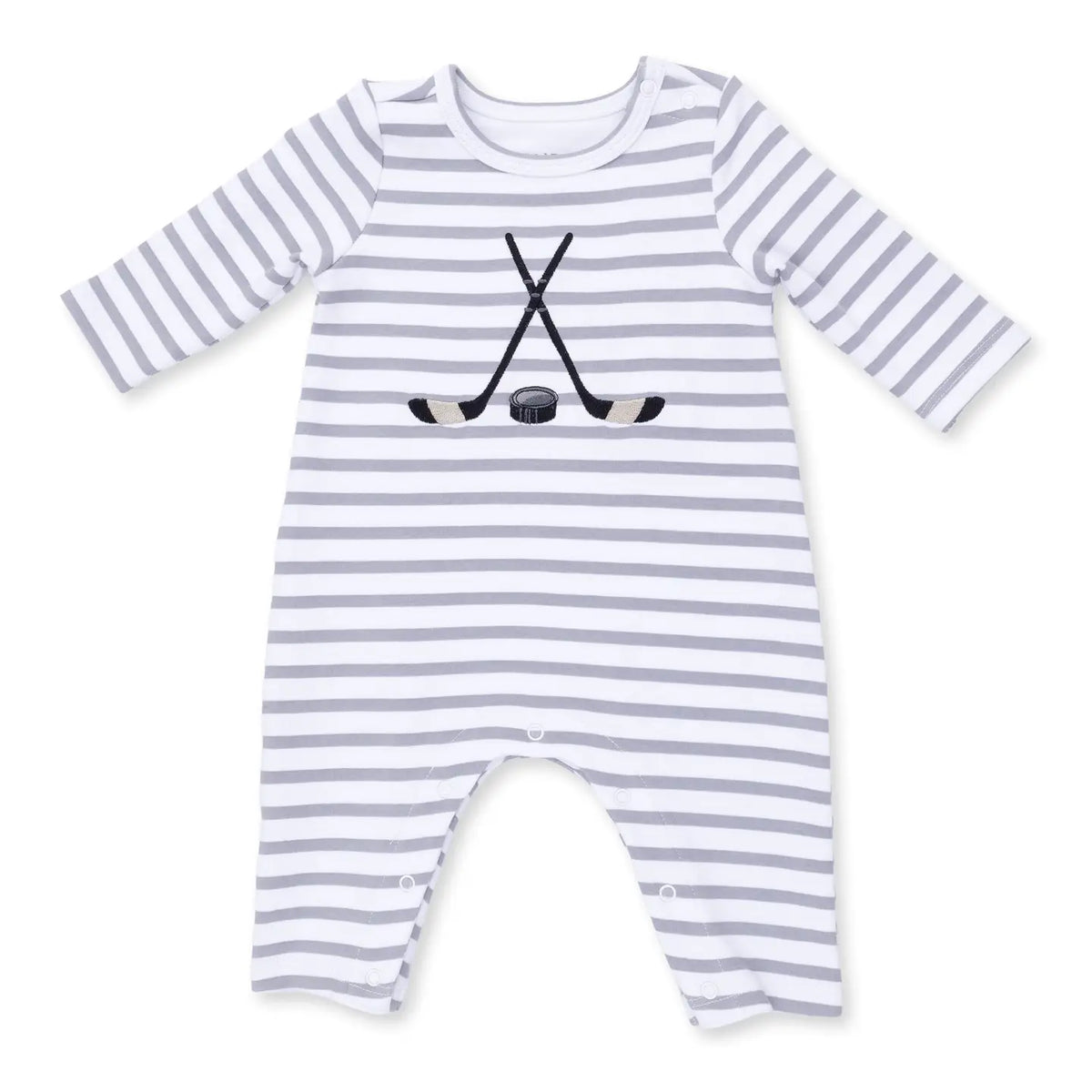 LONG SLEEVE SNAP ROMPER - HOCKEY