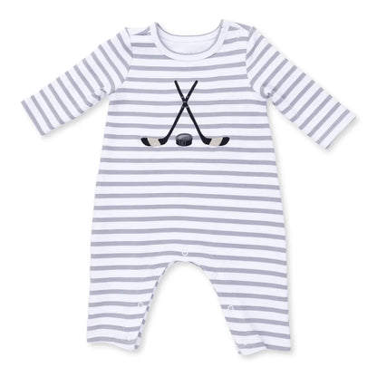 LONG SLEEVE SNAP ROMPER - HOCKEY