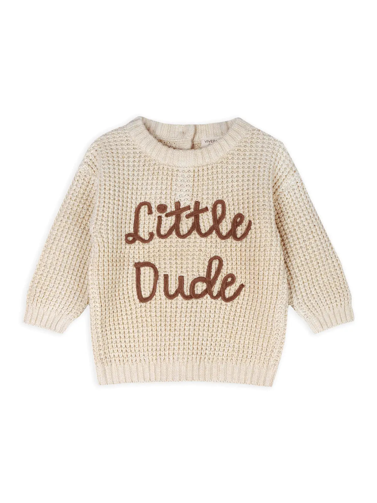 LITTLE DUDE EMBROIDERED PULLOVER SWEATER