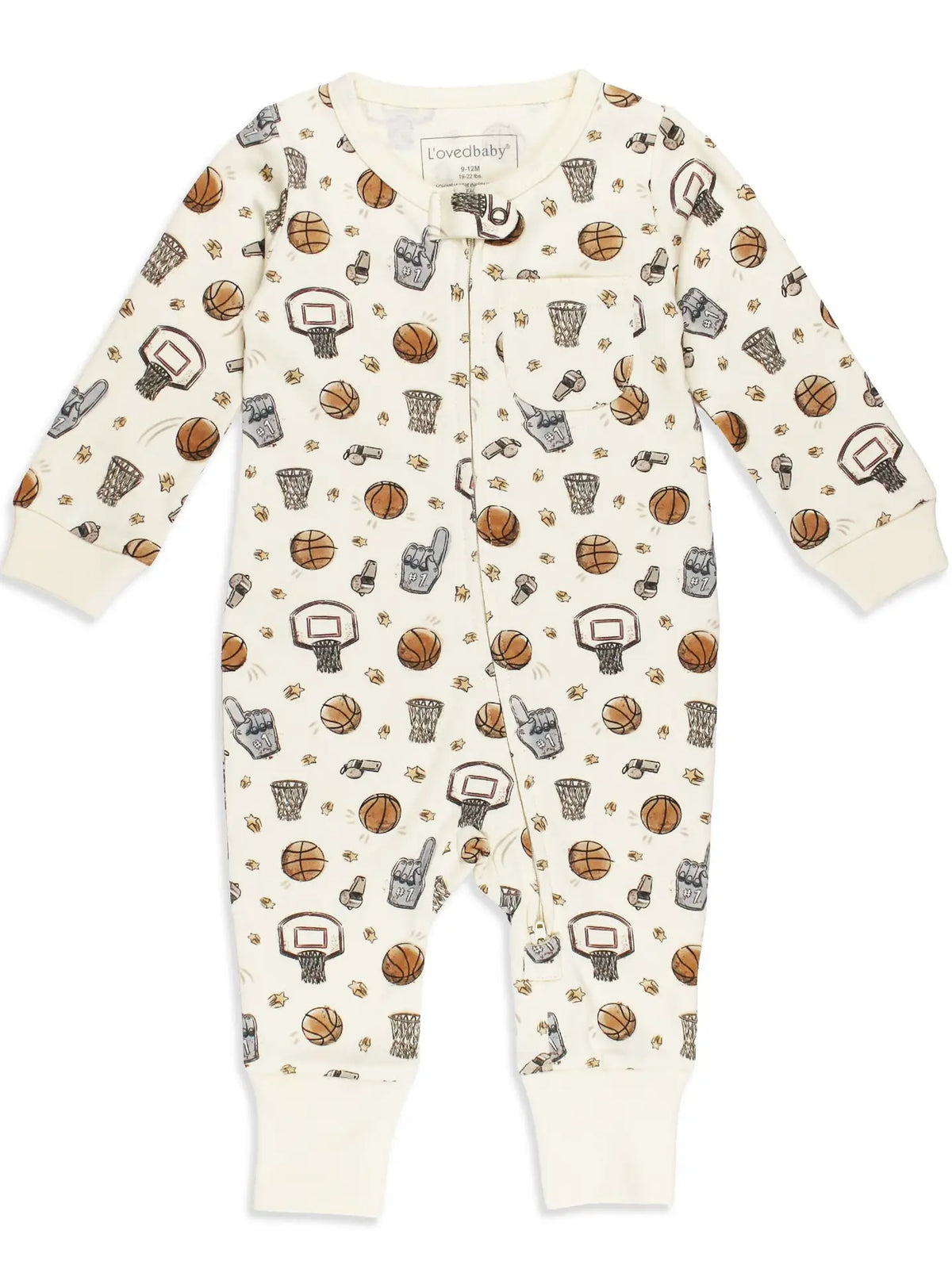 ORGANIC ZIPPER ROMPER - HOOPS