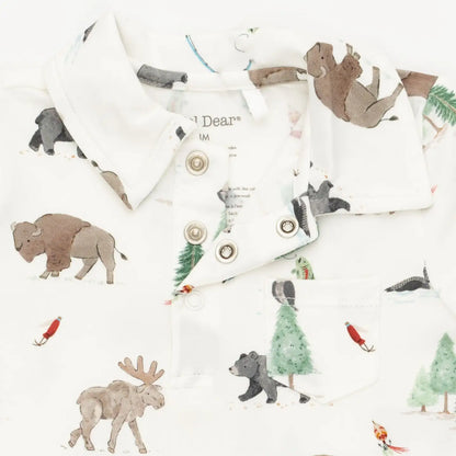 POLO ROMPER - NORTHERN WOODLAND ANIMALS