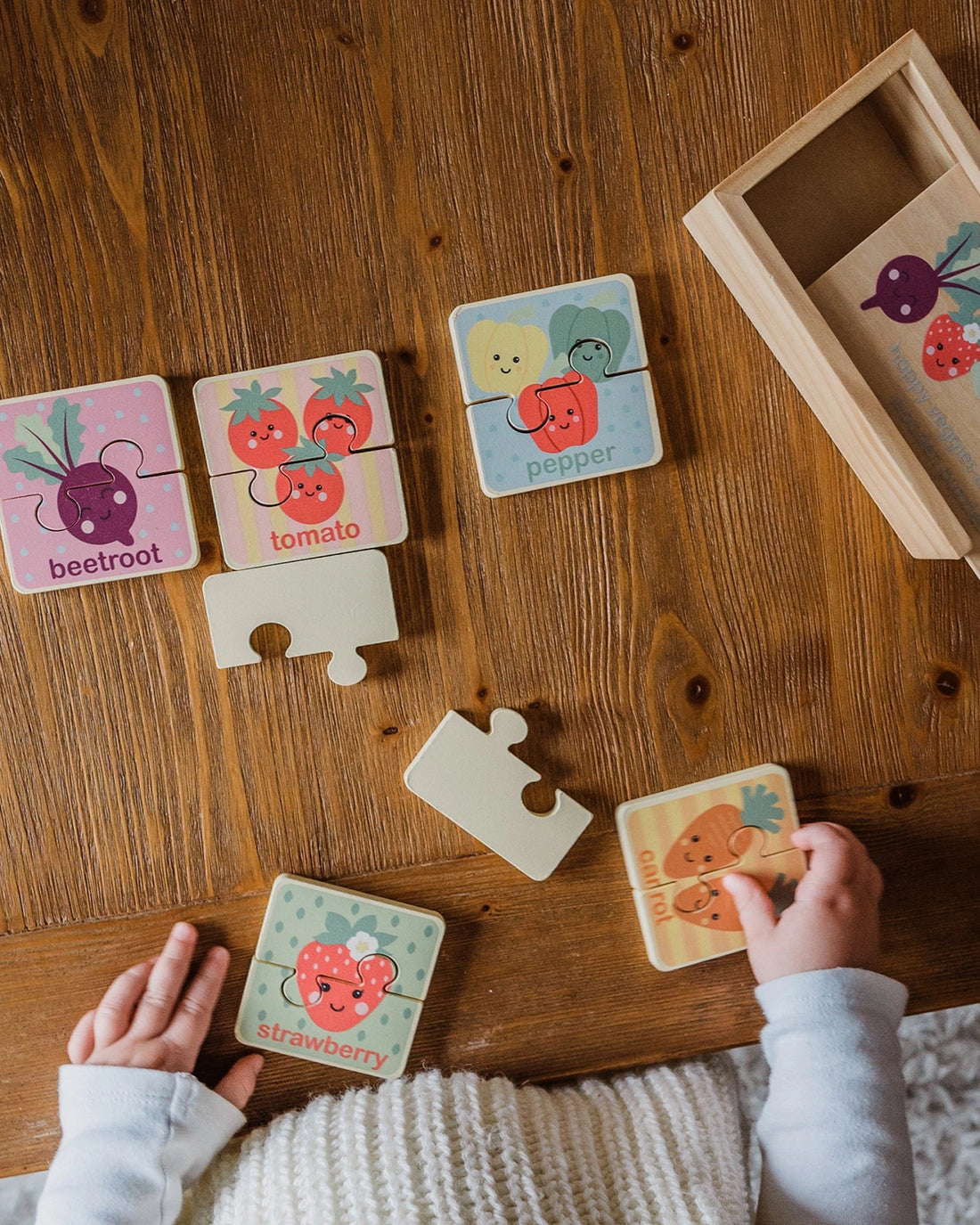 HAPPY VEGGIES + FRIENDS WOODEN PUZZLE