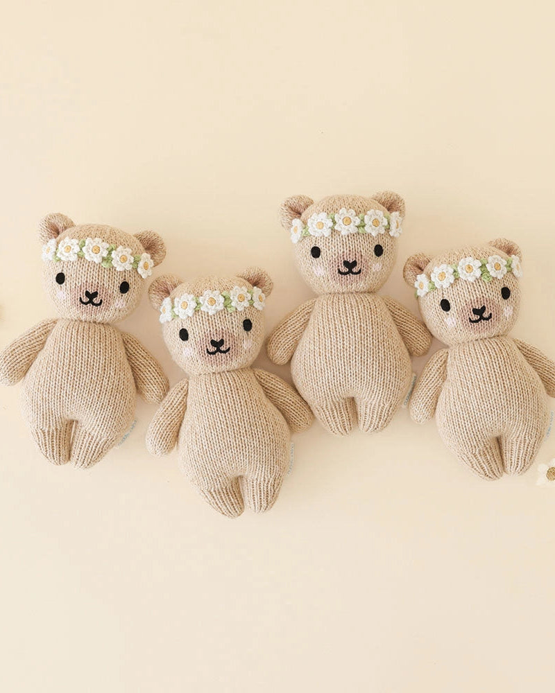 CROCHET FLORAL BABY HONEY BEAR
