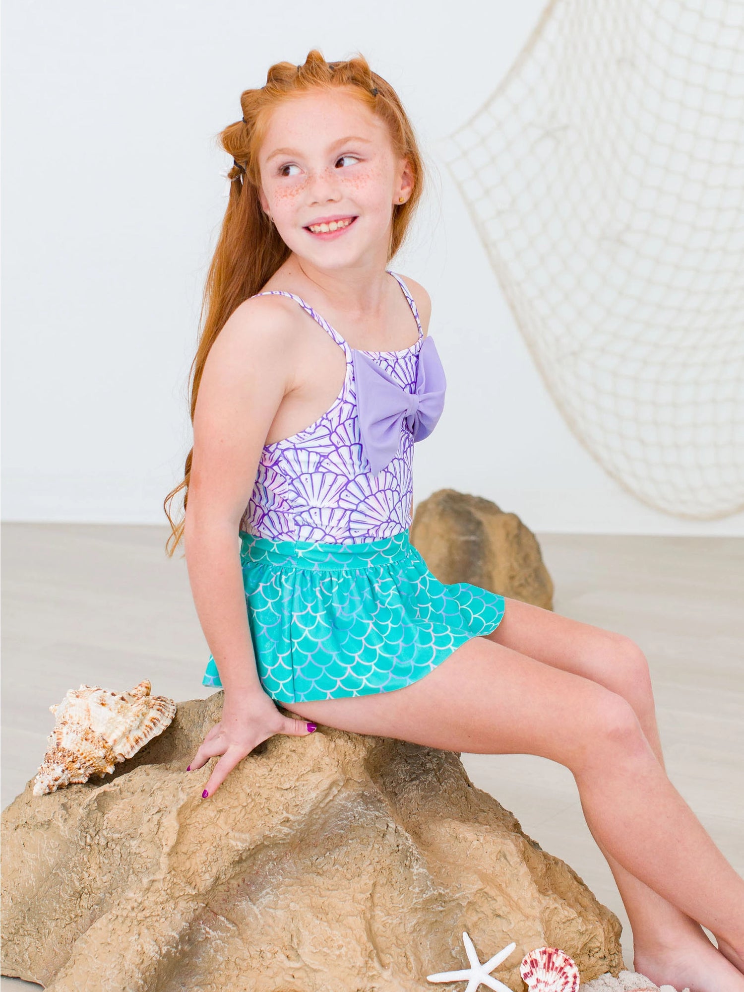 MERMAID BOW SKIRT ONE PIECE SWIMSUIT
