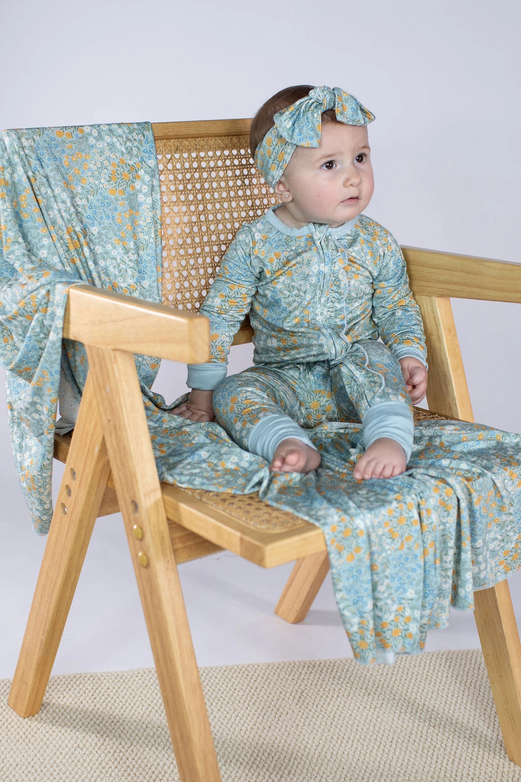 BLUE MEADOW CONVERTIBLE ZIP ONESIE
