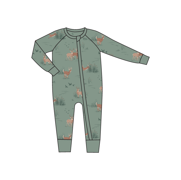 WOODLAND BUCK BAMBOO ONESIE