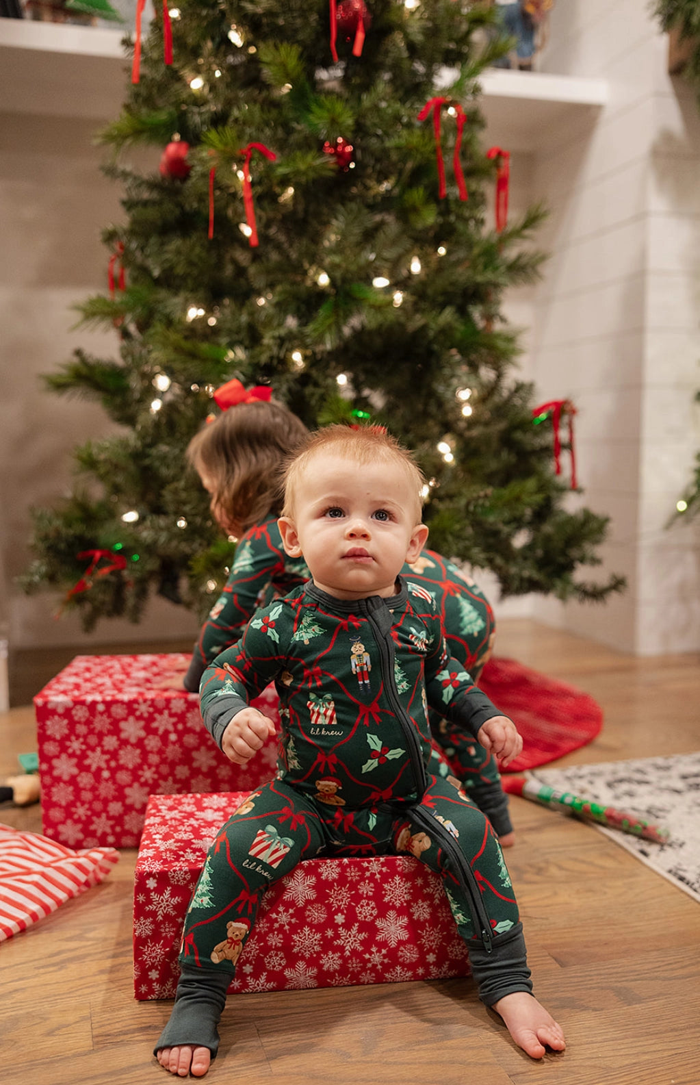 BEAR-Y CHRISTMAS BAMBOO ZIP PAJAMAS