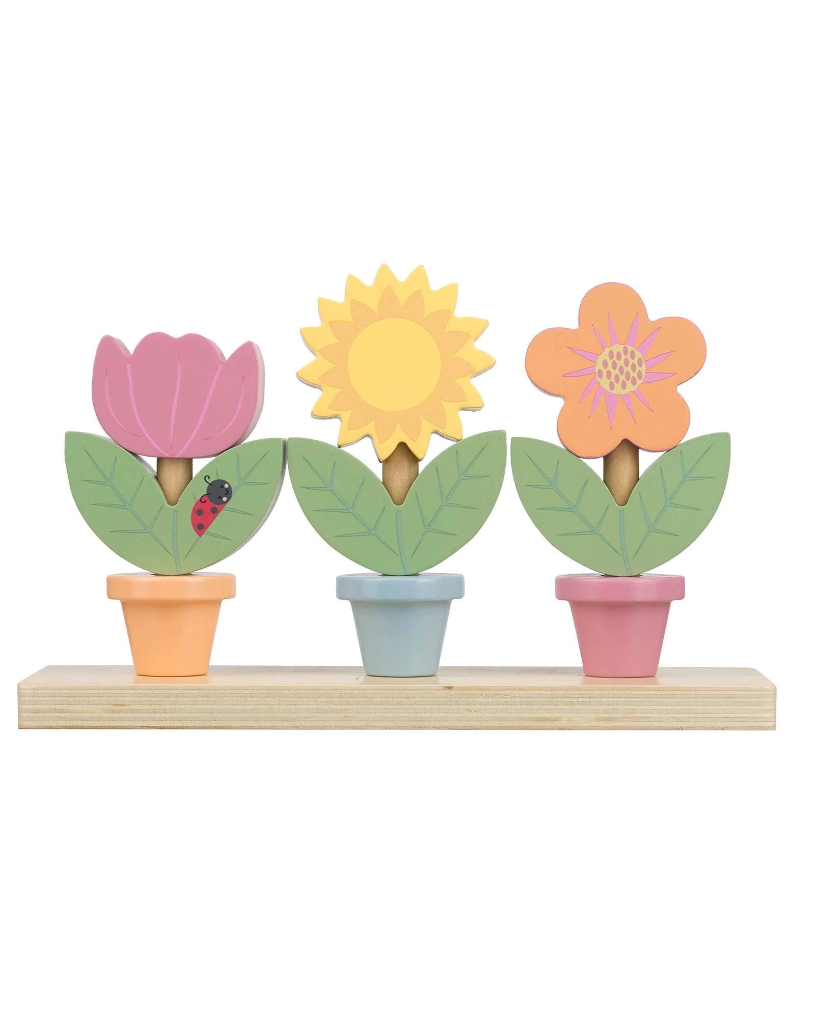 FLOWER POT WOODEN STACK TOY