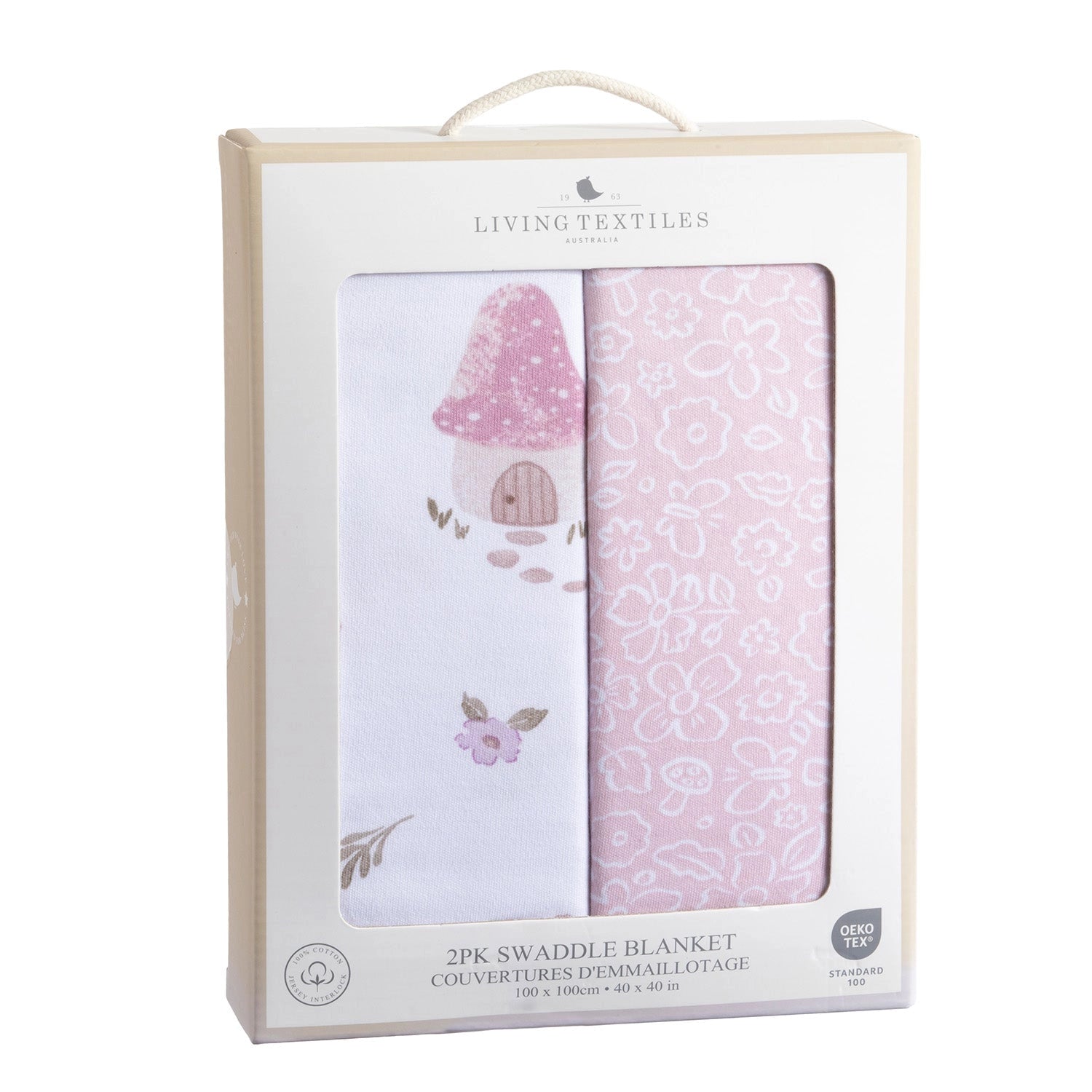 MUSHROOM HOUSE JERSEY SWADDLE - 2 PACK
