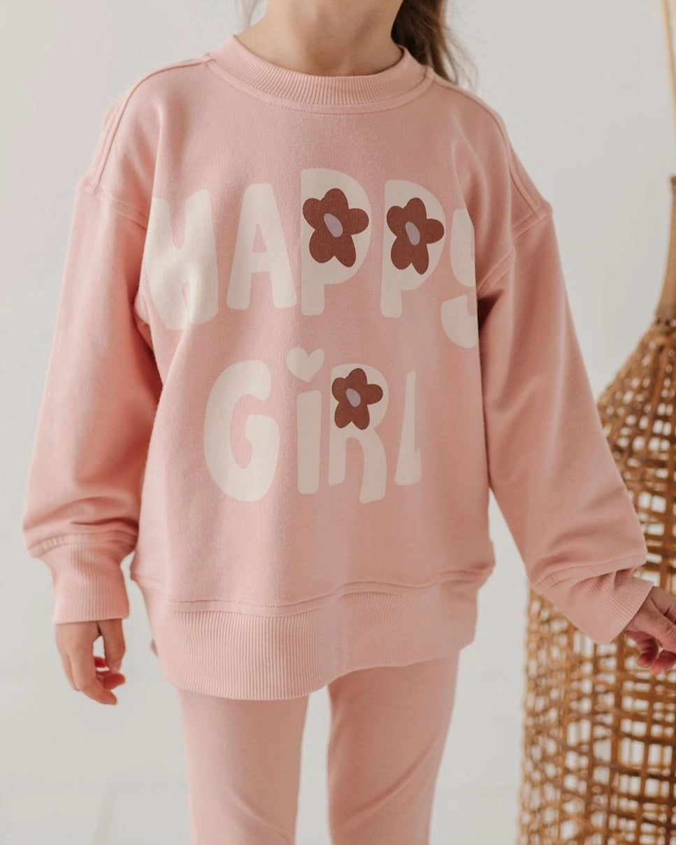 HAPPY GIRL BOXY SWEATSHIRT