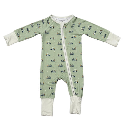 GOLF CART LONG SLEEVE ZIP ROMPER
