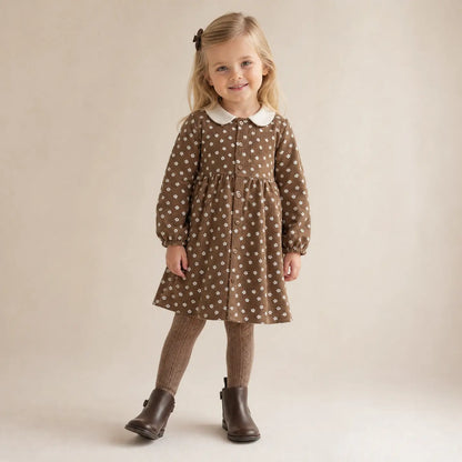 CHESTNUT BLOOM ORGANIC COLLARED DRESS