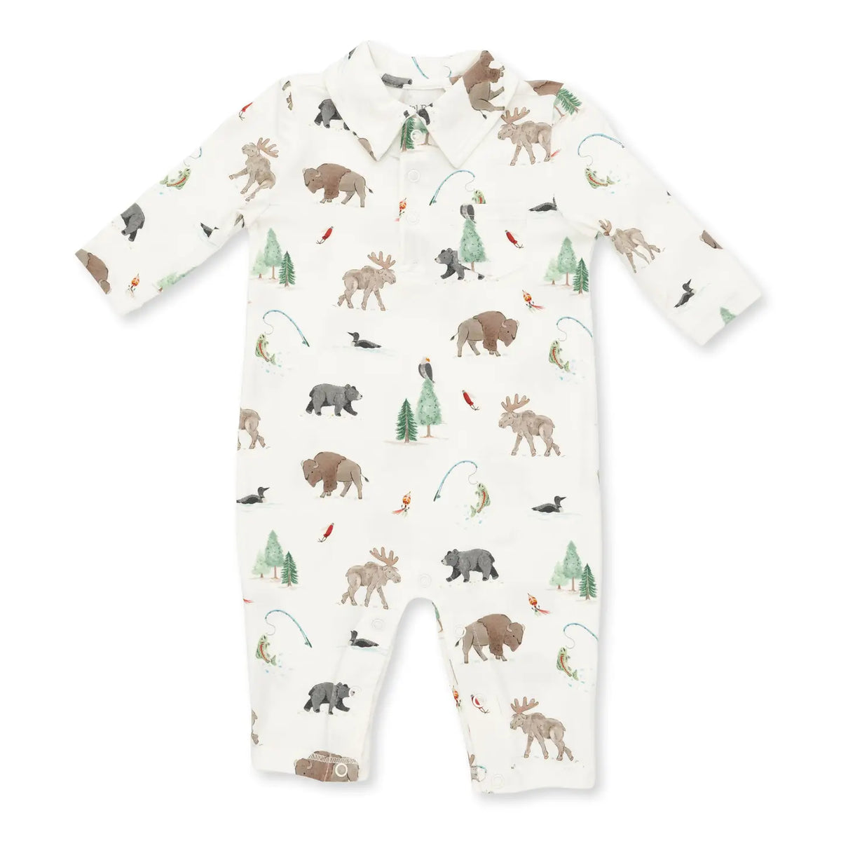 POLO ROMPER - NORTHERN WOODLAND ANIMALS