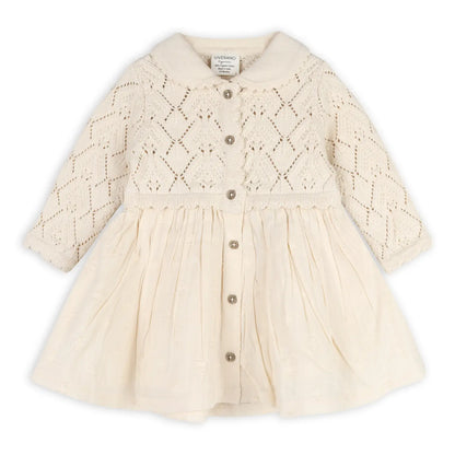 PHOEBE POINTELLE KNIT SWEATER DRESS