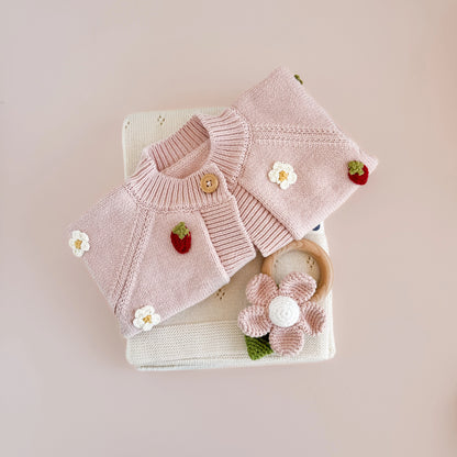 STRAWBERRY FLOWER CARDIGAN