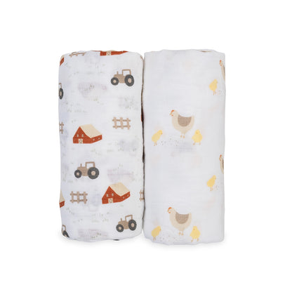 BARNYARD MUSLIN SWADDLE - 2 PACK