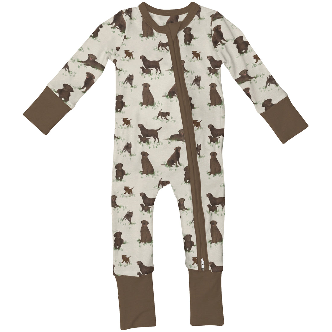 CHOCOLATE LAB CONVERTIBLE ZIP ONESIE