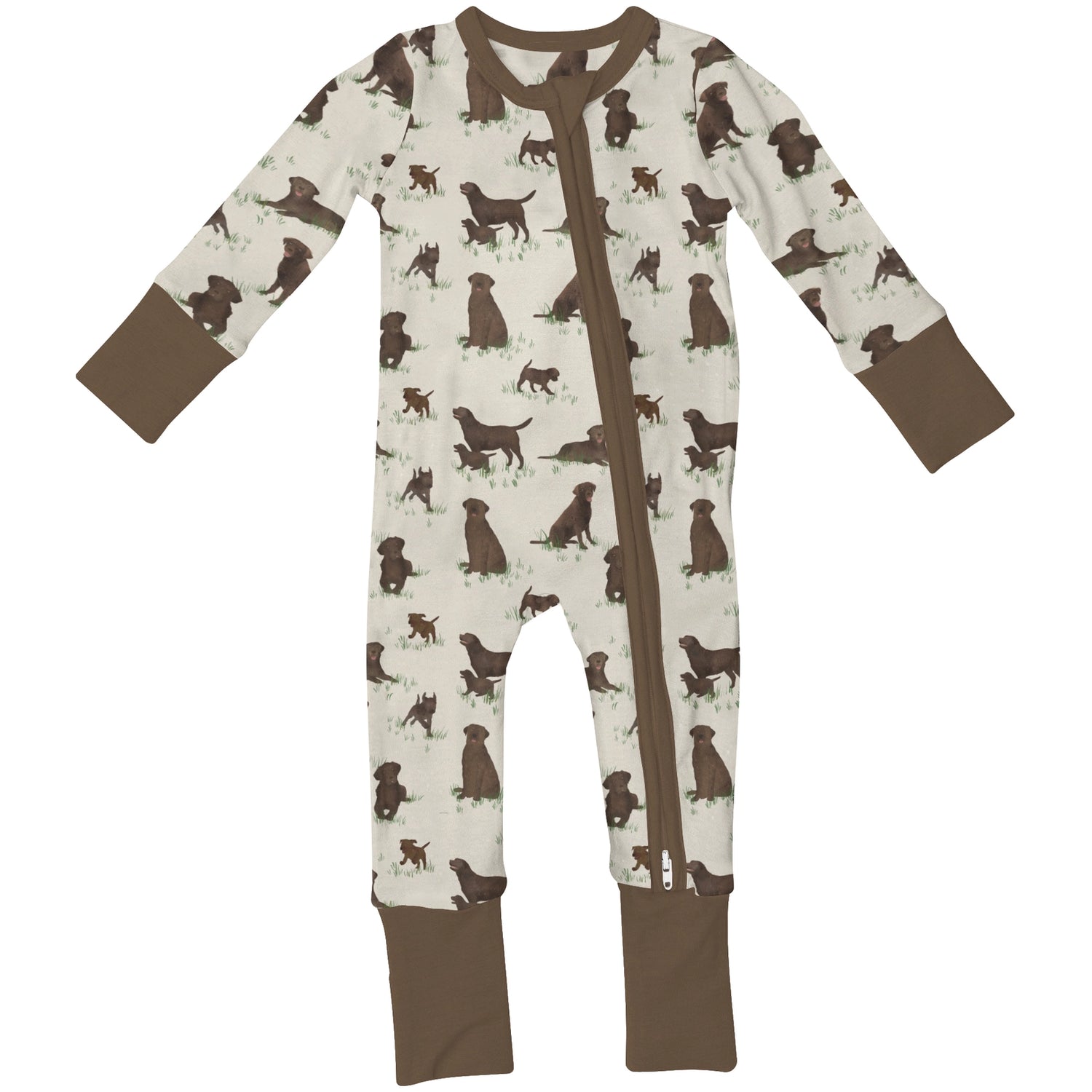 CHOCOLATE LAB CONVERTIBLE ZIP ONESIE
