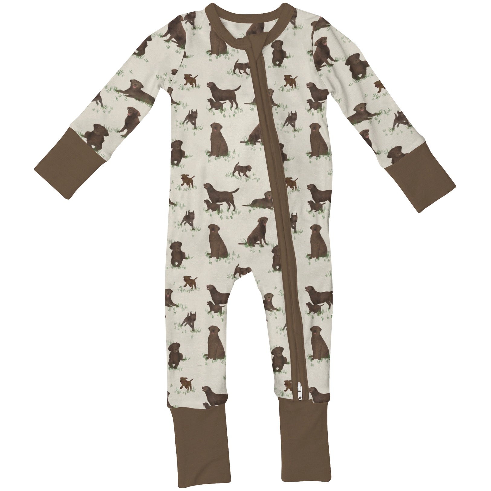 CHOCOLATE LAB CONVERTIBLE ZIP ONESIE