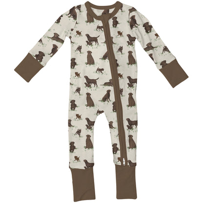 CHOCOLATE LAB CONVERTIBLE ZIP ONESIE