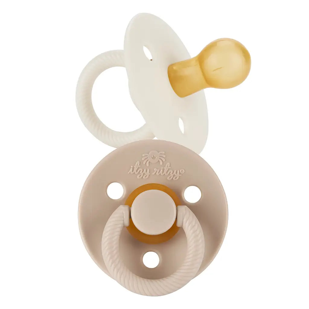 ITZY SOOTHER NATURAL RUBBER PACI SET - COCONUT + TOAST