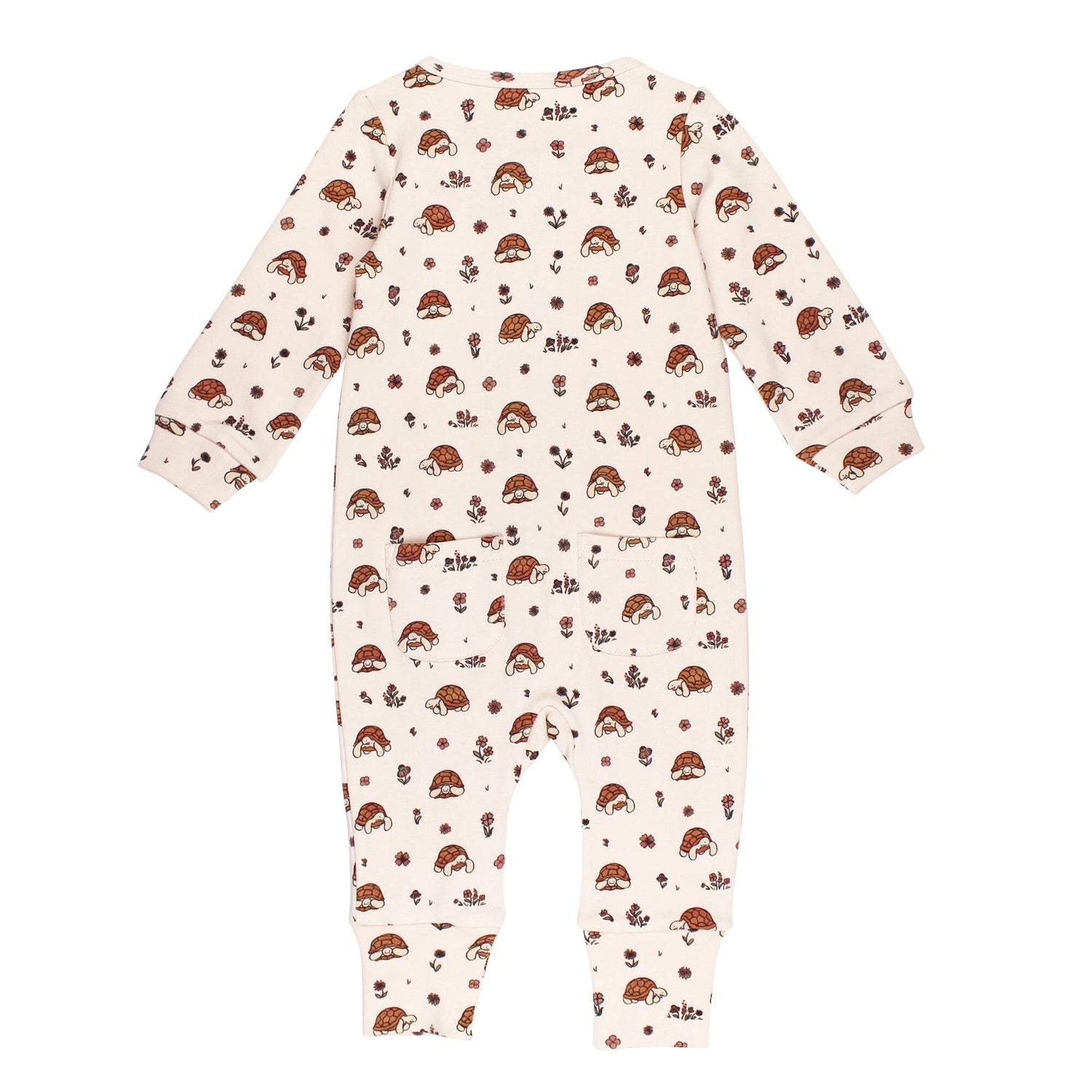 ORGANIC ZIPPER ROMPER - TINY TORTOISE