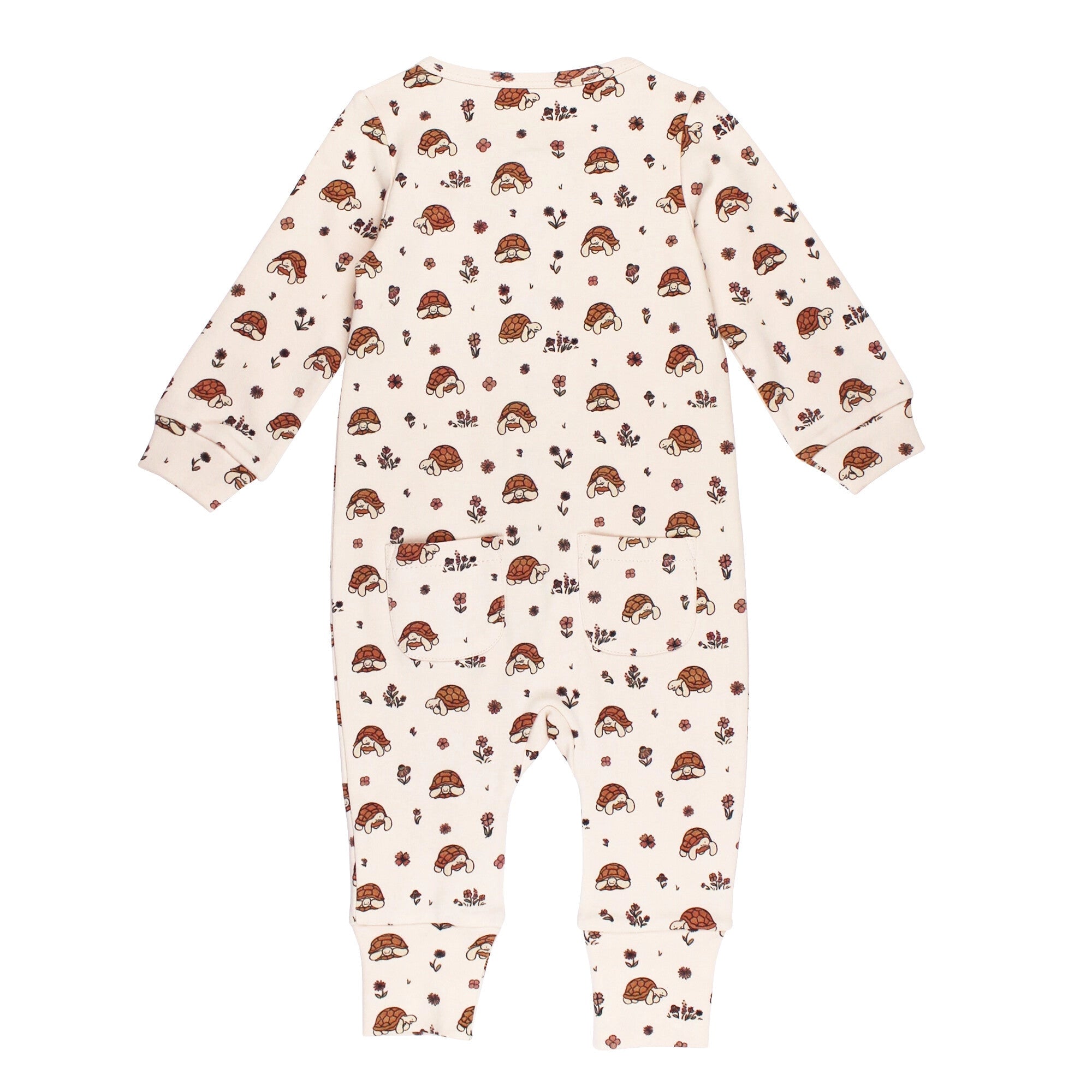 ORGANIC ZIPPER ROMPER - TINY TORTOISE