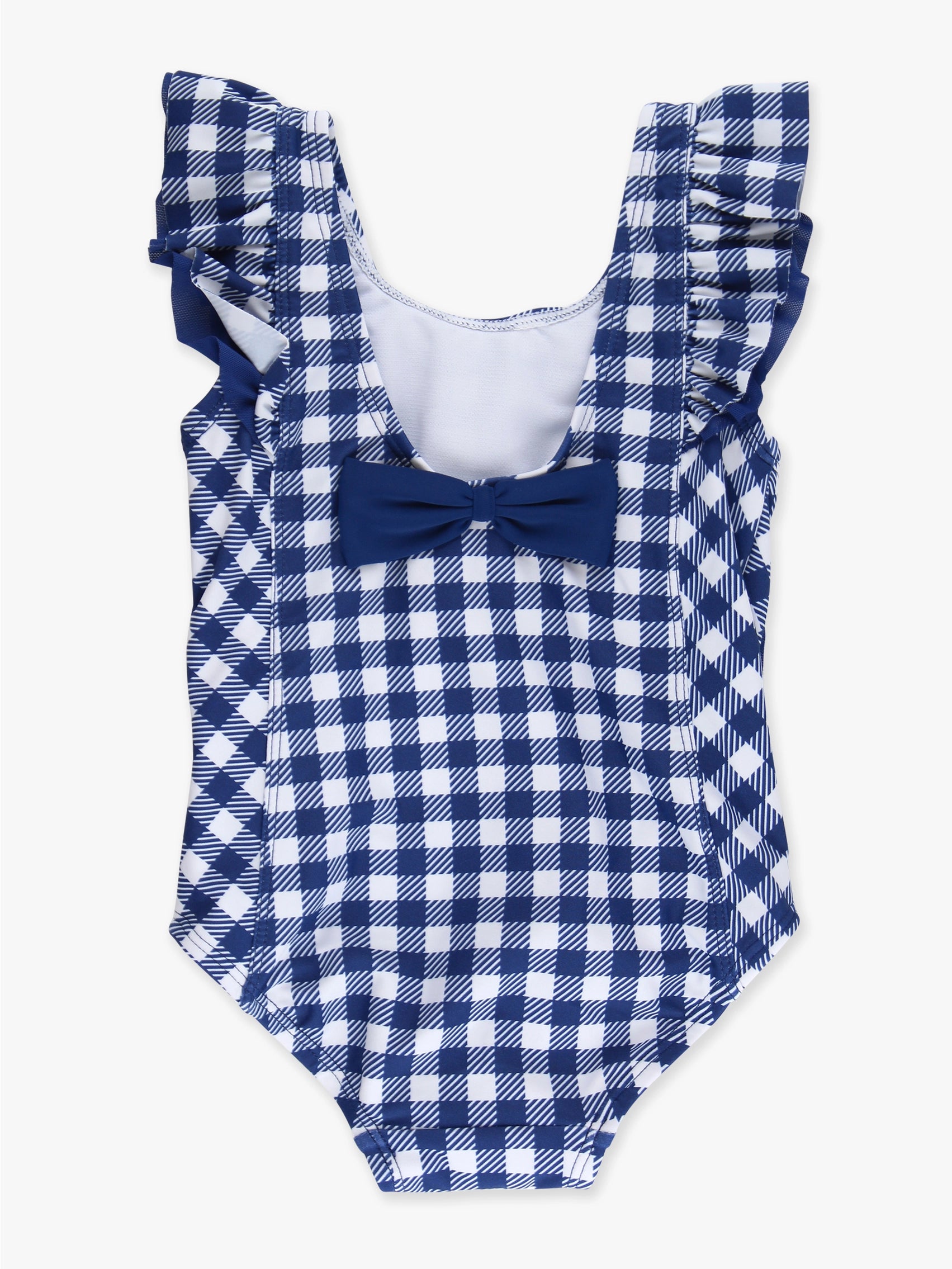 NAVY GINGHAM ONE PIECE SWIMSUIT