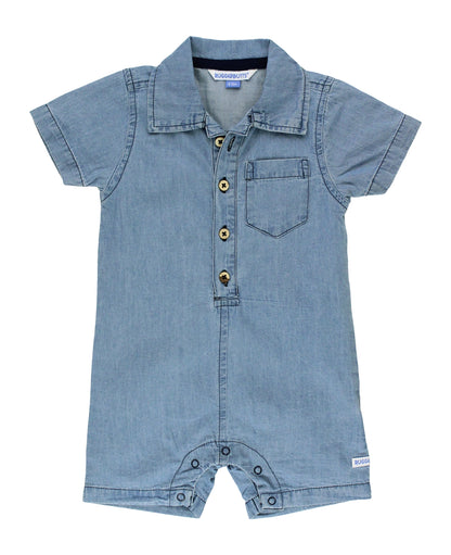 LIGHT WASH DENIM ROMPER