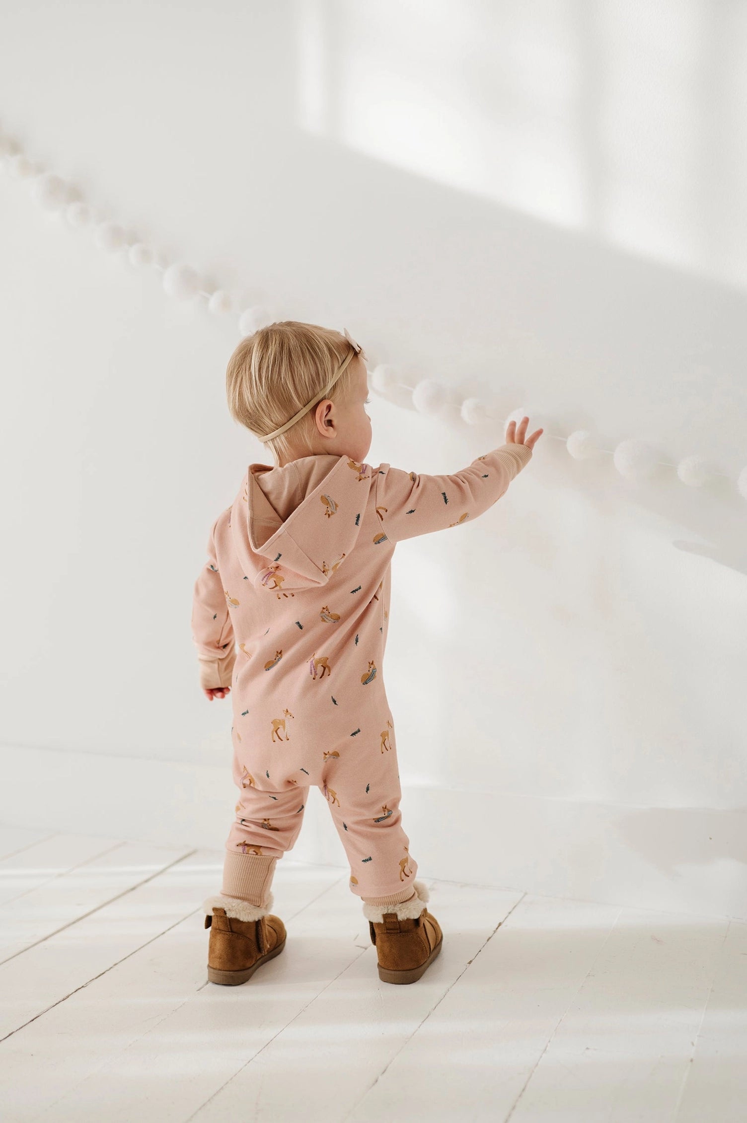 TERRY ZIP ROMPER - FAWN