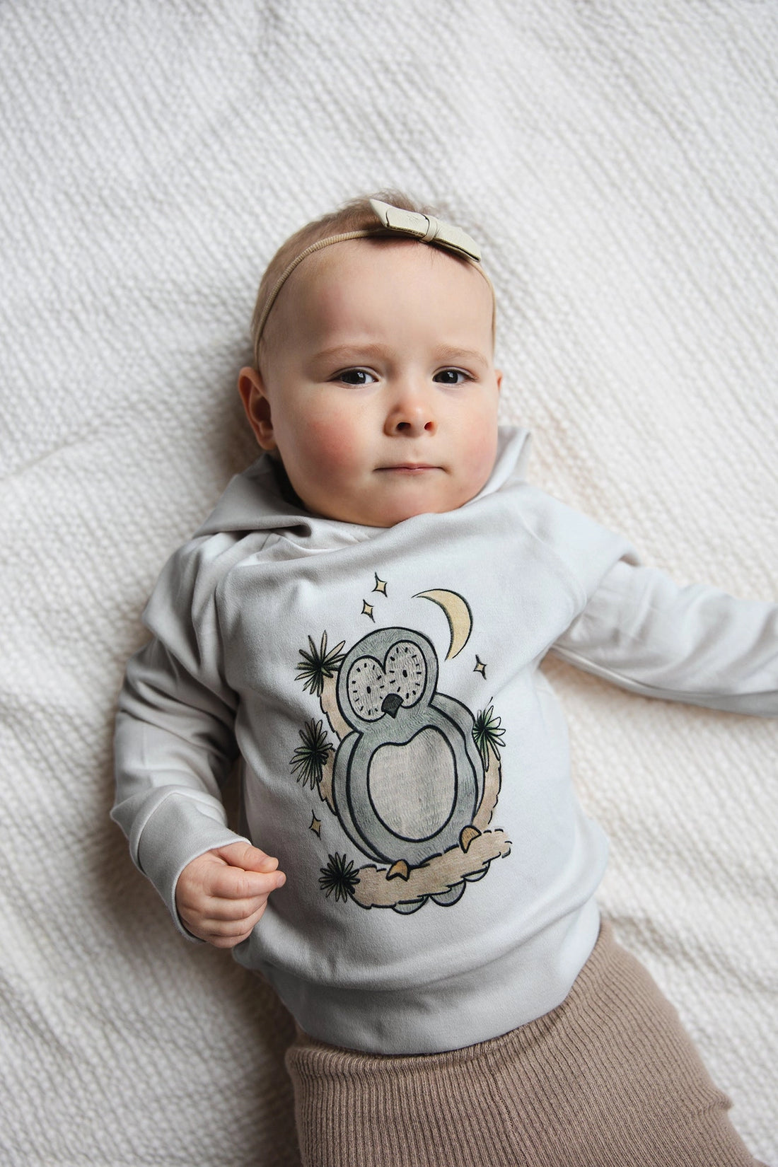 KIDS ORGANIC HOODIE - OWL HOO?