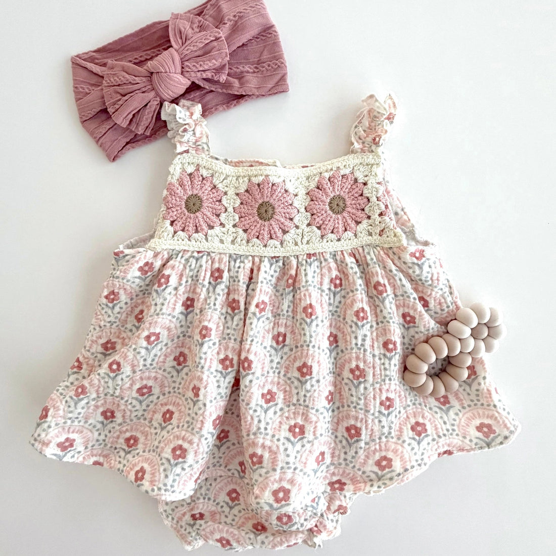 CROCHET MEADOW DRESS ROMPER