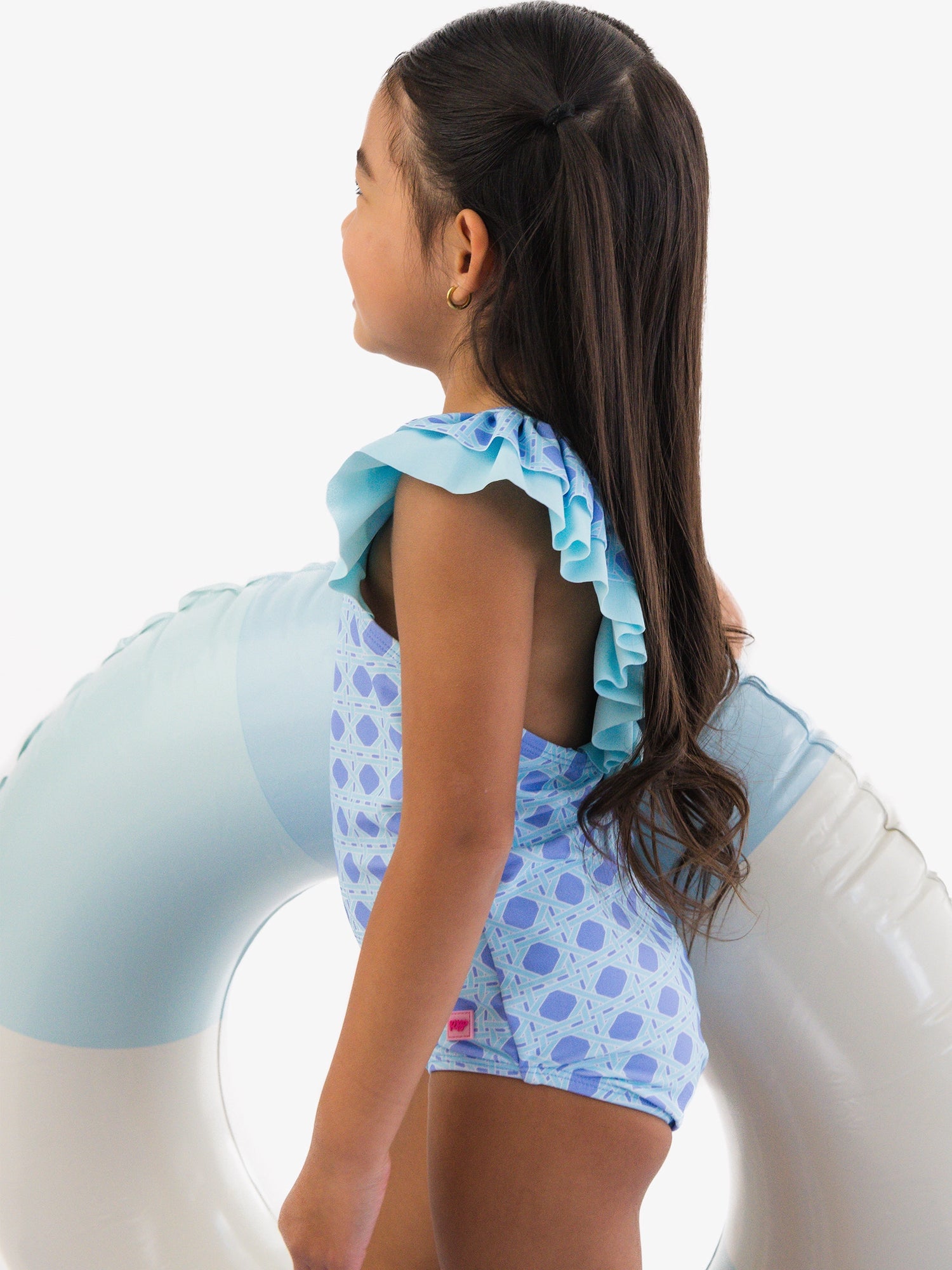 COASTAL CANE BOW V-BACK ONE PIECE SWIMSUIT
