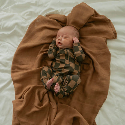 INK &amp; EARTH CHECKERED ZIPPER ROMPER
