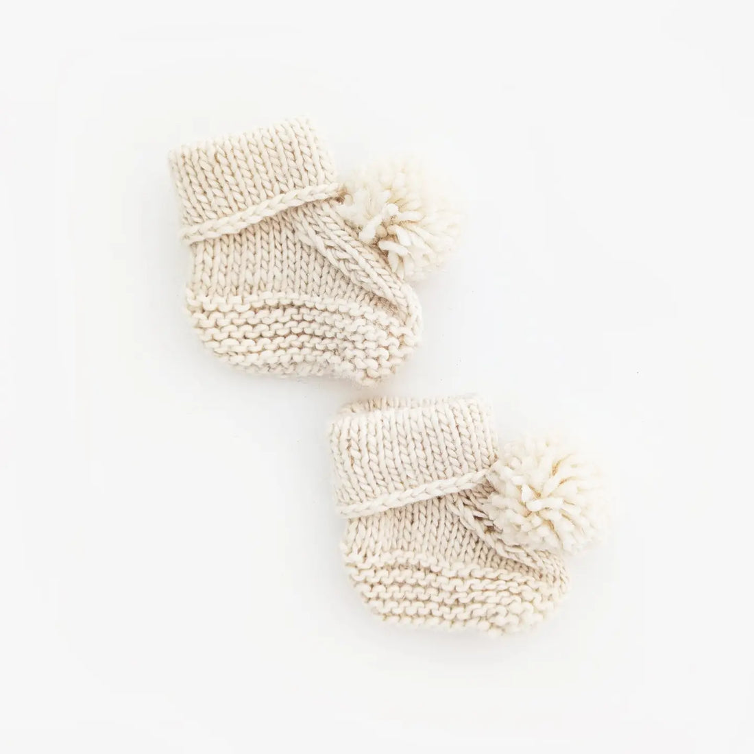 BABY BOOTIES WITH POM POMS