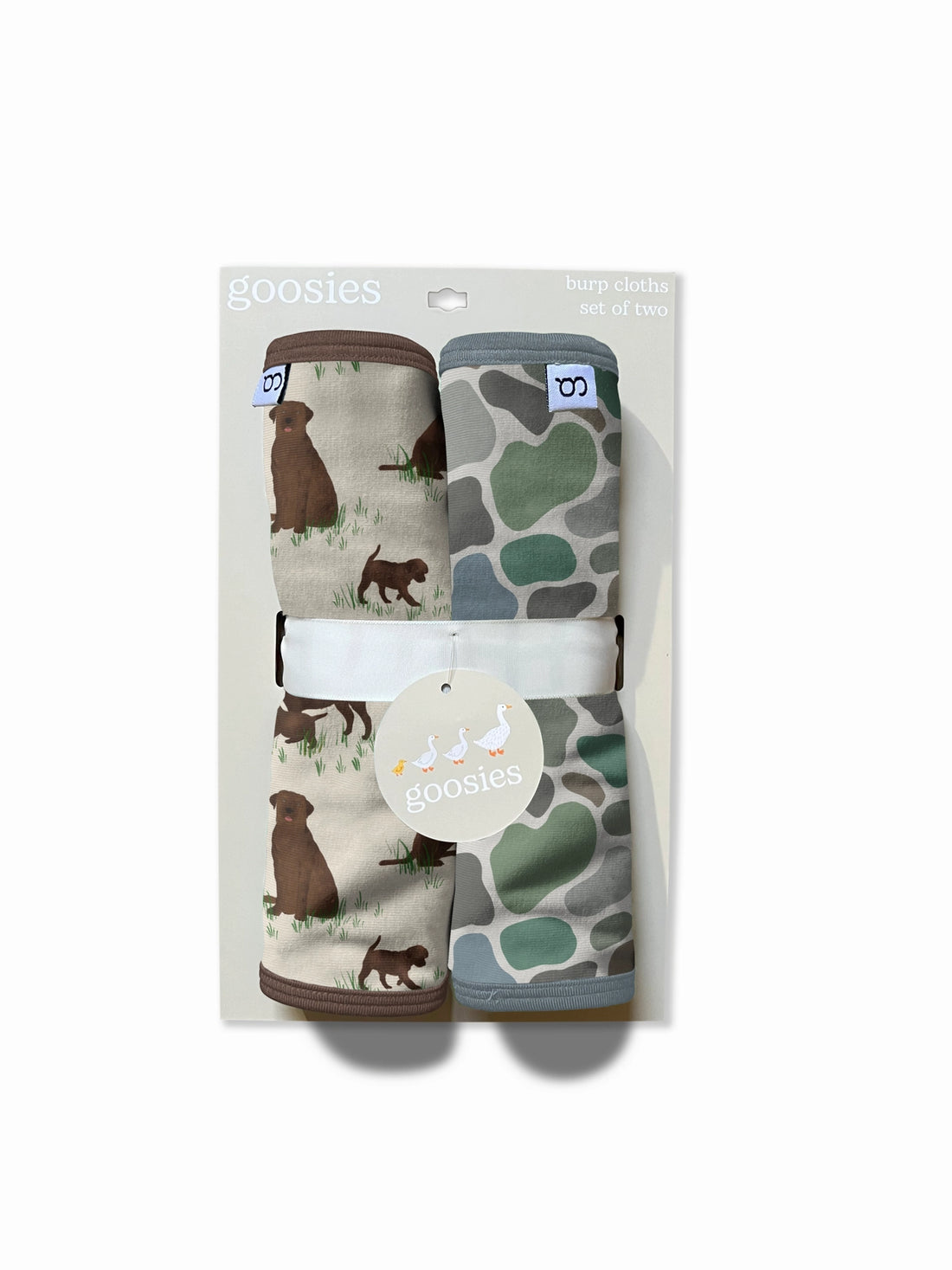 CHOCOLATE LAB + CAMO BURP CLOTH SET